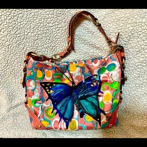 Custom hand painted Authentic Coach hobo bag